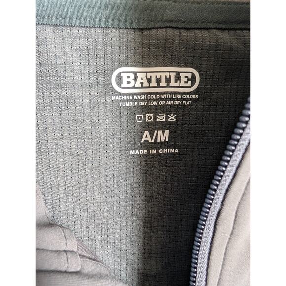 Battle Ultra Track Jacket Mens Medium Gray Athletic Fit Hooded Zip-Up 51AP500006 - Picture 4 of 5